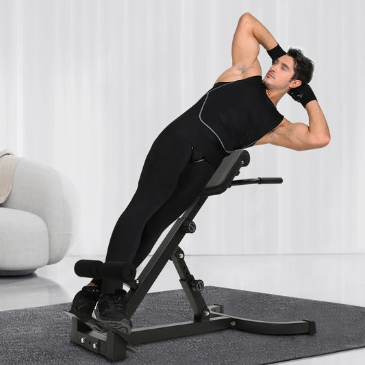 Multi-Functional Exercise Bench, Foldable Adjustable Full All-in-One Body Workout Fitness Bench, Back Extension Roman Chair