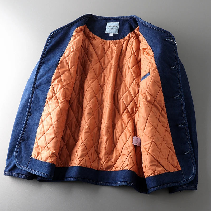 American Retro Men's Denim Cotton Jaet Original Tail Single M Cotton Clothes Thiened Casual Sle Youth ular