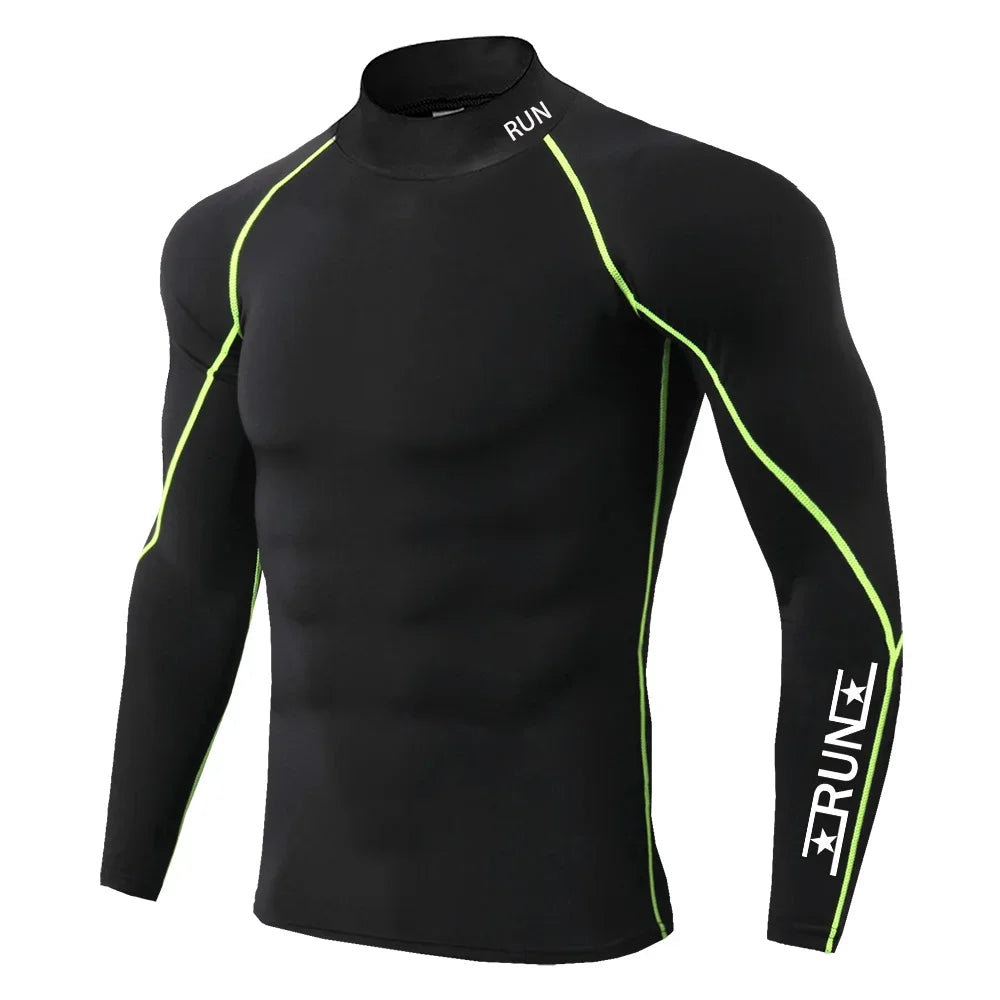Running Compression T Shirt Men's Gym Training Quick Dry Shirts Fitness Undershirts Bodybuilding Tops Male Sports Wear