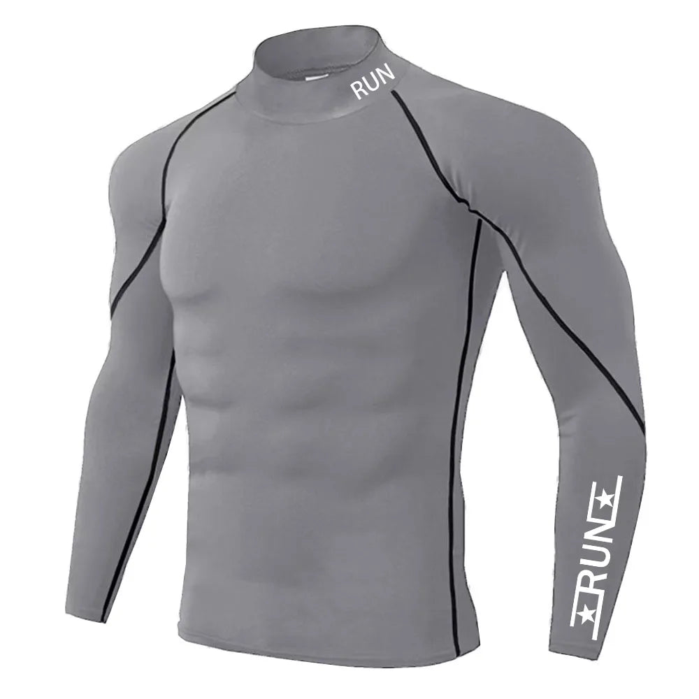Running Compression T Shirt Men's Gym Training Quick Dry Shirts Fitness Undershirts Bodybuilding Tops Male Sports Wear