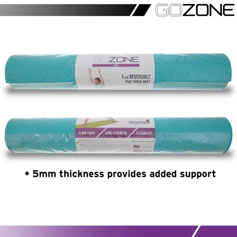 MultiPurpose 5 mm Thick Premium PVC NonSlip Exercise Yoga Mat for Home Workouts Fitness Training and Meditation in Pink Teal Du