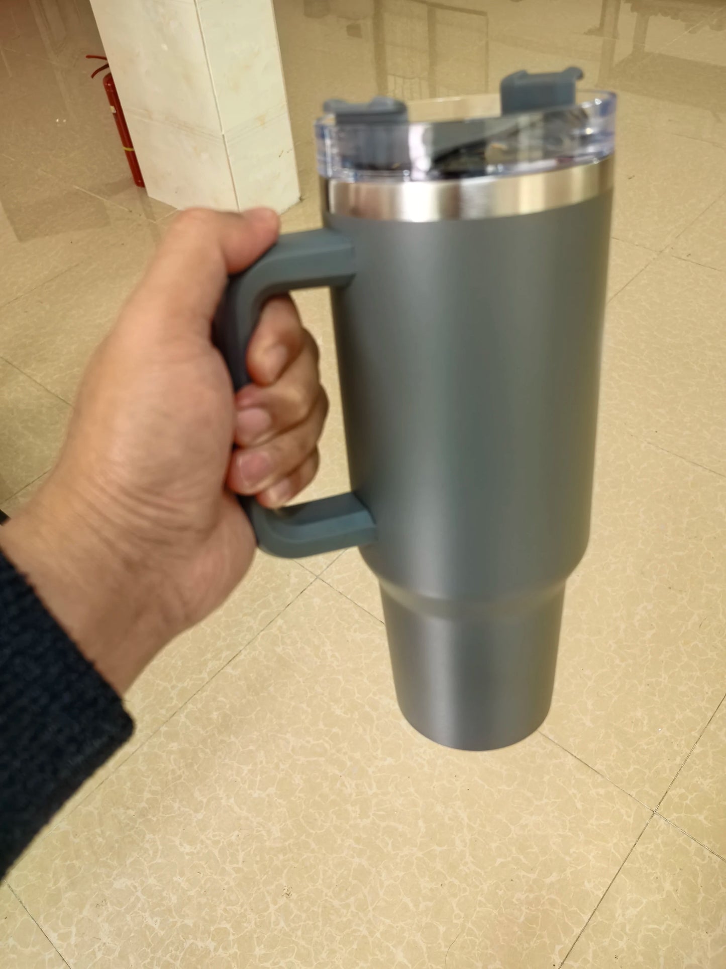 New 2nd generation 40oz handle cup double-layer stainless steel thermal insulation and cold insulation car cup Bingba cup,