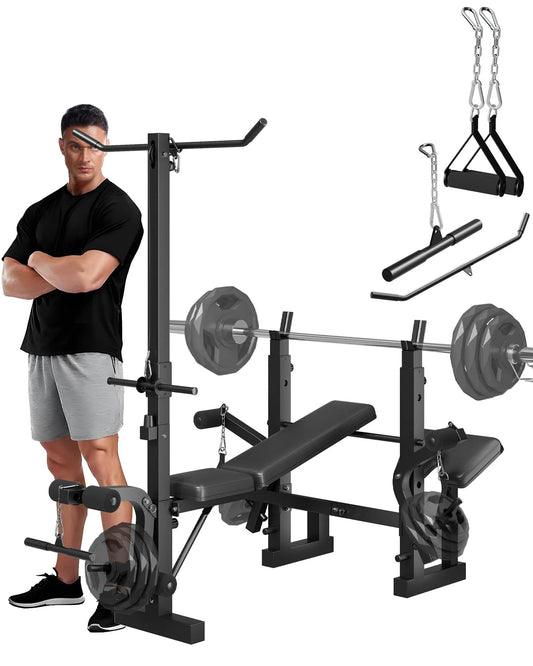 Adjustable 4-in-1 Weight Bench Set with Leg Developer Barbell Rack Butterfly Arm Preacher, Foldable Workout Bench for Home Gym - FitHealthHavenFitHealthHavenFitHealthHaven14:193;200007763:201336106blackUnited StatesAdjustable 4-in-1 Weight Bench Set with Leg Developer Barbell Rack Butterfly Arm Preacher, Foldable Workout Bench for Home Gym