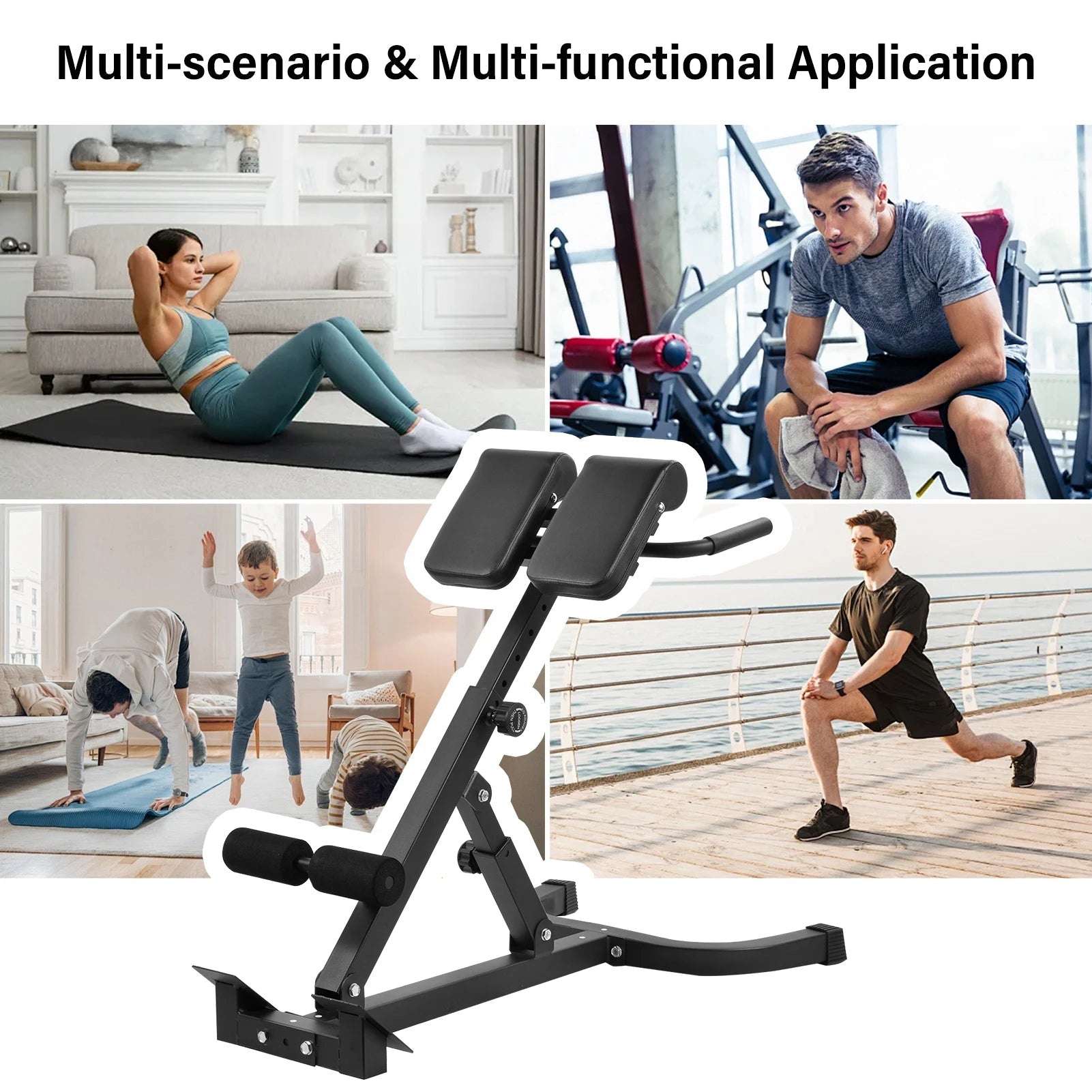 Adjustable Roman Chair for Home Gym, Folding Hyperextension Bench for Lower Back, Heavy Duty Back Extender Machine with 5-Level Height Settings, Space Saving Exercise Equipment for Glutes Abs and Hip Training - FitHealthHavenFitHealthHavenFitHealthHaven14:193;200007763:201336106blackUnited StatesAdjustable Roman Chair for Home Gym, Folding Hyperextension Bench for Lower Back, Heavy Duty Back Extender Machine with 5-Level Height Settings, Space Saving Exercise Equipment for Glutes Abs and Hip Tra