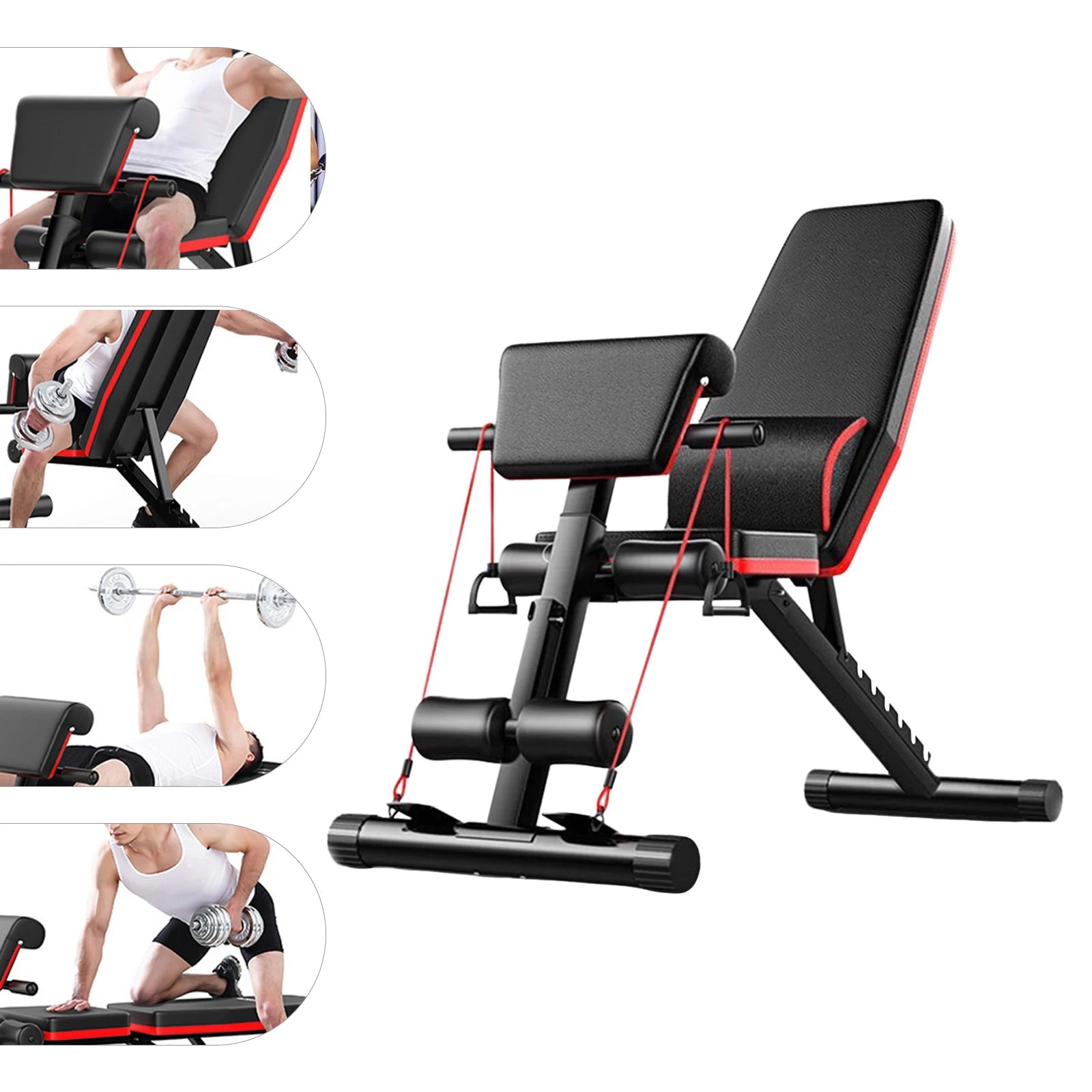 Adjustable Weight Bench, Utility Weight Bench, Home Exercise Equipment with Cushion Drawstring Support Bar for Full Body Workout - FitHealthHavenFitHealthHavenFitHealthHaven14:193;200007763:201336106United StatesblackAdjustable Weight Bench, Utility Weight Bench, Home Exercise Equipment with Cushion Drawstring Support Bar for Full Body Workout