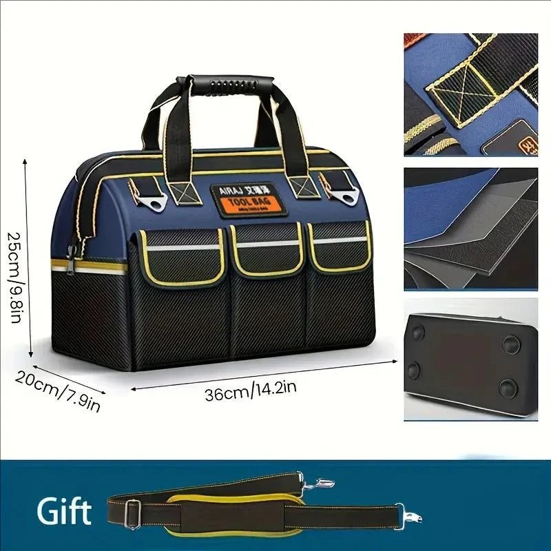 AIRAJ Multifunctional Tool Bags 1680D Oxford Cloth Electrician Bags Waterproof and Wear-Resistant High Capacity Storage Bags - FitHealthHavenFitHealthHavenFitHealthHaven14:20002149834153415AIRAJ Multifunctional Tool Bags 1680D Oxford Cloth Electrician Bags Waterproof and Wear-Resistant High Capacity Storage Bags