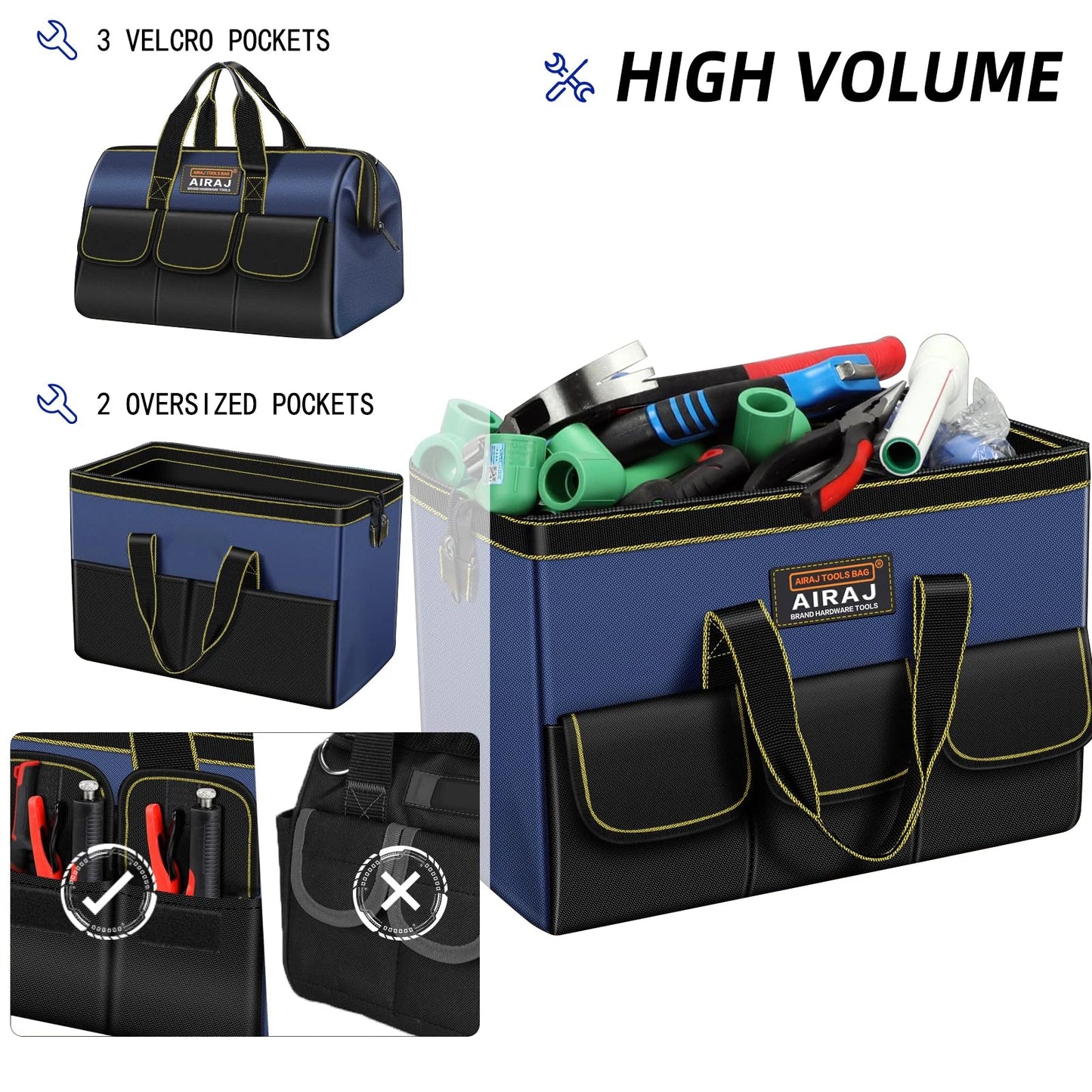 AIRAJ Multifunctional Tool Bags 1680D Oxford Cloth Electrician Bags Waterproof and Wear-Resistant High Capacity Storage Bags - FitHealthHavenFitHealthHavenFitHealthHaven14:86536143614AIRAJ Multifunctional Tool Bags 1680D Oxford Cloth Electrician Bags Waterproof and Wear-Resistant High Capacity Storage Bags