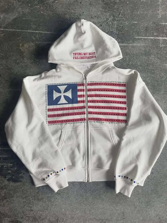 Autumn new national flag minimalist design color collision pattern men hooded sweatshirt Harajuku Y2k loose zipper sweatshirt - FitHealthHavenFitHealthHavenFitHealthHaven14:29;5:100014065WHITEXLAutumn new national flag minimalist design color collision pattern men hooded sweatshirt Harajuku Y2k loose zipper sweatshirt