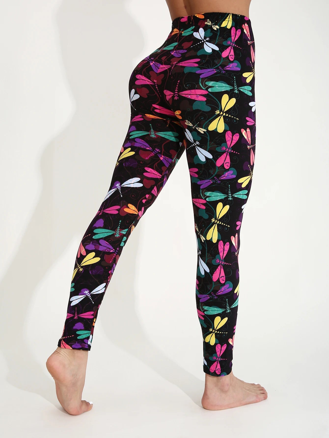 Autumn Winter 1PACK Women's Black Bottom Colorful Dragonfly Pattern Sexy Tight Legging Casual Sports Elegant Fitness Yoga Pants - FitHealthHavenFitHealthHavenFitHealthHaven14:193Black;5:361386BlackMAutumn Winter 1PACK Women's Black Bottom Colorful Dragonfly Pattern Sexy Tight Legging Casual Sports Elegant Fitness Yoga Pants
