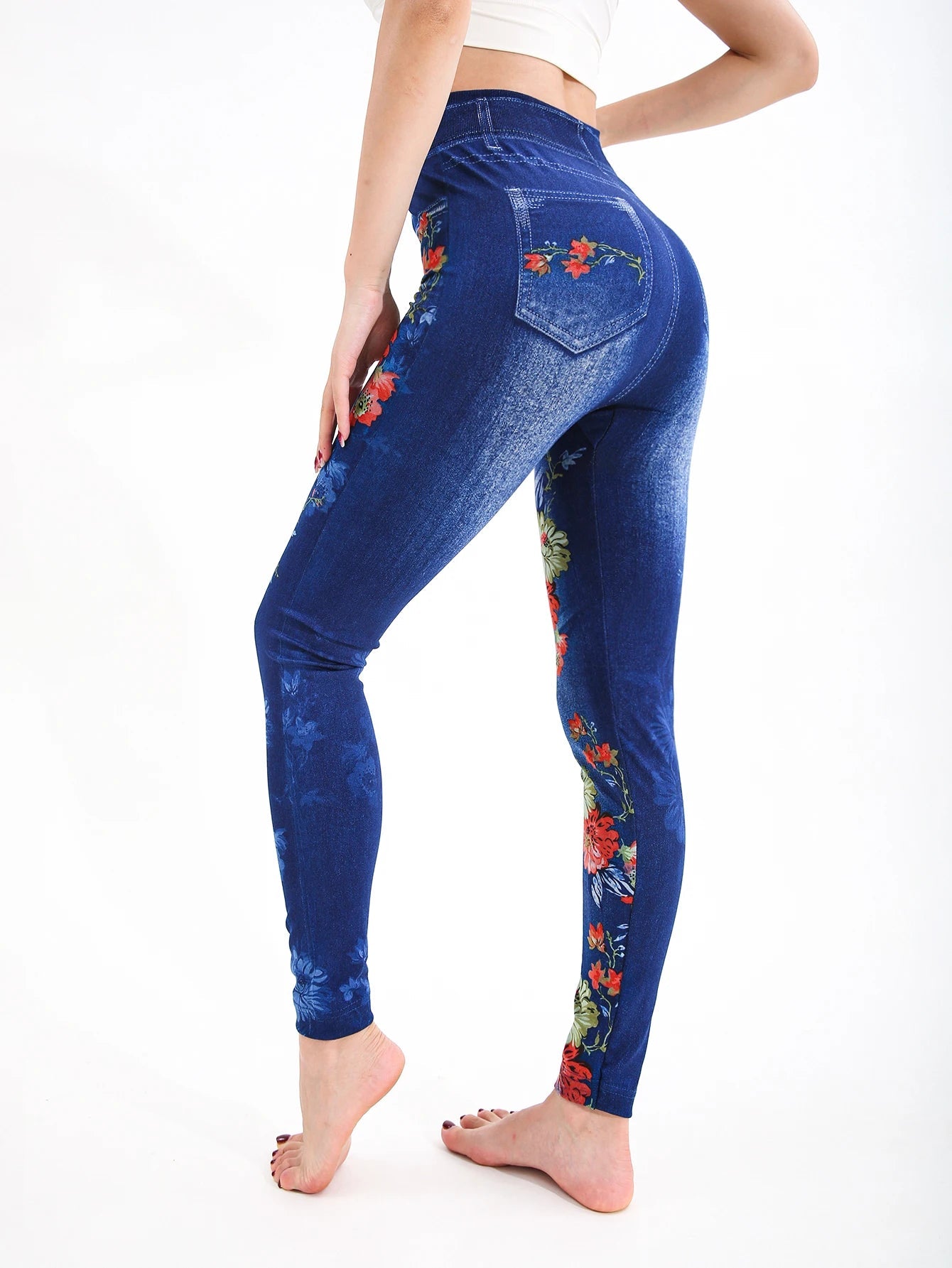 Autumn Winter 1PACK Women's Imitation Cowboy Chrysanthemum Pattern Sexy Tight Legging Casual Sports Elegant Fitness Yoga Pants - FitHealthHavenFitHealthHavenFitHealthHaven14:173;5:361385BlueLAutumn Winter 1PACK Women's Imitation Cowboy Chrysanthemum Pattern Sexy Tight Legging Casual Sports Elegant Fitness Yoga Pants