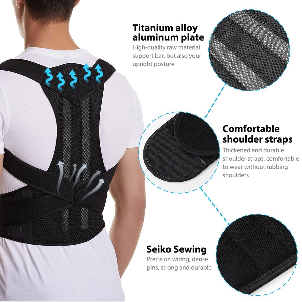 Back Brace Posture Corrector for Women & Men, Adjustable Back Lumbar Support Belt Shoulder Posture Support for Improve Scoliosis - FitHealthHavenFitHealthHavenFitHealthHaven491:201452307SSBack Brace Posture Corrector for Women & Men, Adjustable Back Lumbar Support Belt Shoulder Posture Support for Improve Scoliosis