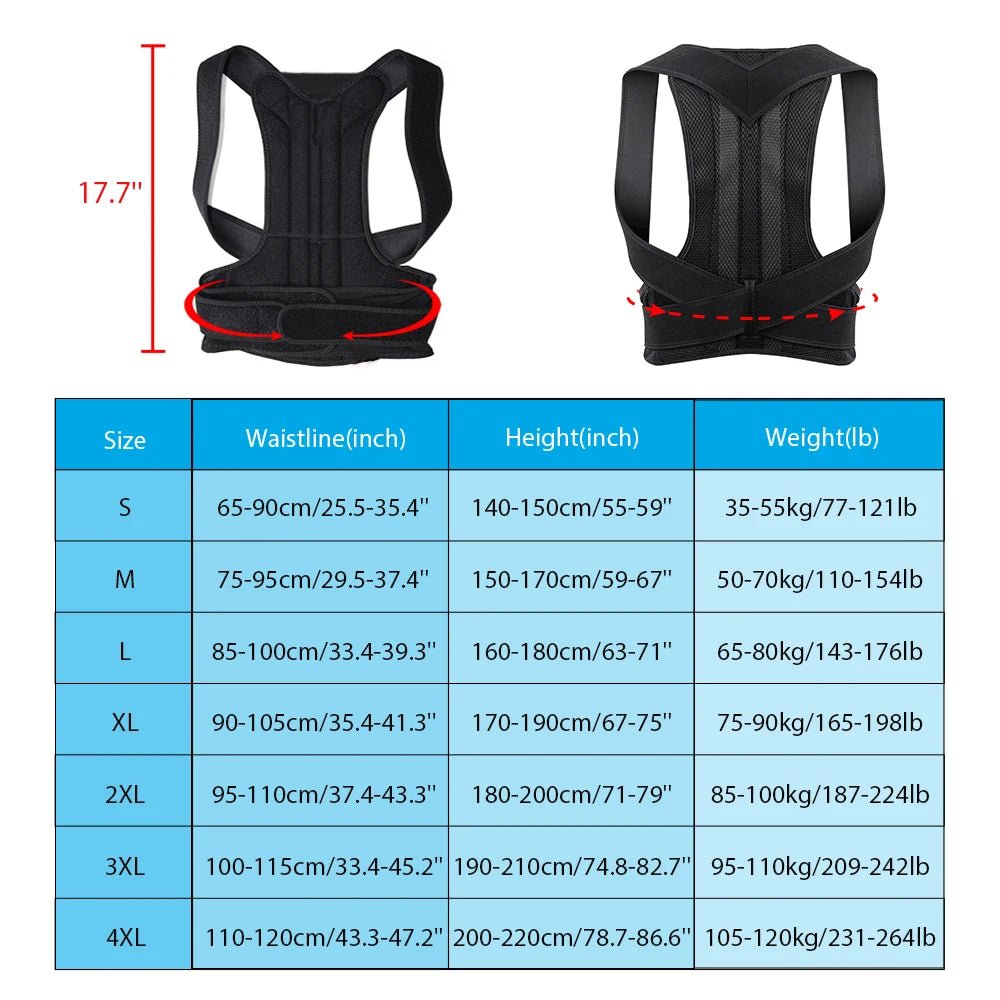 Back Brace Posture Corrector for Women & Men, Adjustable Back Lumbar Support Belt Shoulder Posture Support for Improve Scoliosis - FitHealthHavenFitHealthHavenFitHealthHaven491:201452307SSBack Brace Posture Corrector for Women & Men, Adjustable Back Lumbar Support Belt Shoulder Posture Support for Improve Scoliosis