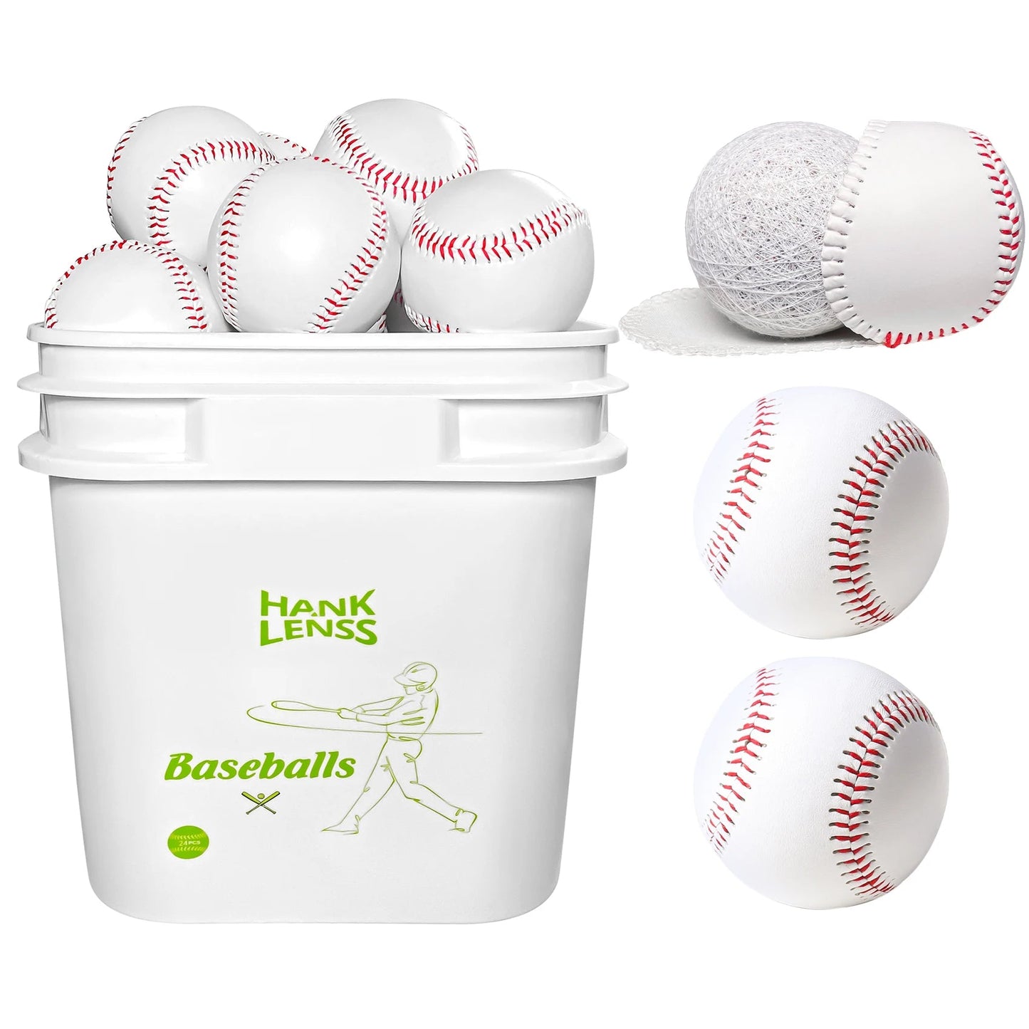 Bucket of Baseballs - 24 Pack Standard Size Adult Training Balls for Pitching, Hitting, Fielding - Unmarked & Leather Covered Pr - FitHealthHavenFitHealthHavenFitHealthHaven14:29;200007763:201336106WHITEUnited StatesBucket of Baseballs - 24 Pack Standard Size Adult Training Balls for Pitching, Hitting, Fielding - Unmarked & Leather Covered Pr