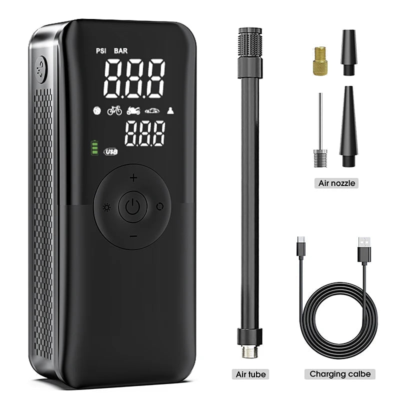 CARSUN Rechargeable Air Pump Tire Inflator Portable Compressor Digital Cordless Car Tyre Inflator For Motocycle Bicycle Balls - FitHealthHavenFitHealthHavenFitHealthHaven14:193BlackBlackCARSUN Rechargeable Air Pump Tire Inflator Portable Compressor Digital Cordless Car Tyre Inflator For Motocycle Bicycle Balls