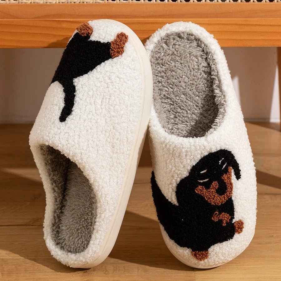 Cartoon Cute and Interesting Dachshund Dog Women Slippers Indoor Warm Comfort Lightweight Bedroom Concise Winter Cotton Shoes - FitHealthHavenFitHealthHavenFitHealthHaven14:29;200000124:15237-38WHITE37-38Cartoon Cute and Interesting Dachshund Dog Women Slippers Indoor Warm Comfort Lightweight Bedroom Concise Winter Cotton Shoes