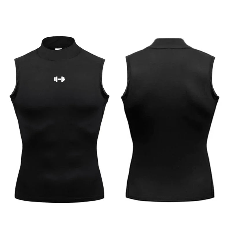 Compression Shirt Men Summer Sportswear Running Vest Elastic Quick Dry Sport Sleeveless Tops Tee Turtleneck Gym Workout Tank Top - FitHealthHavenFitHealthHavenFitHealthHaven14:193Black;5:361385BlackLCompression Shirt Men Summer Sportswear Running Vest Elastic Quick Dry Sport Sleeveless Tops Tee Turtleneck Gym Workout Tank Top