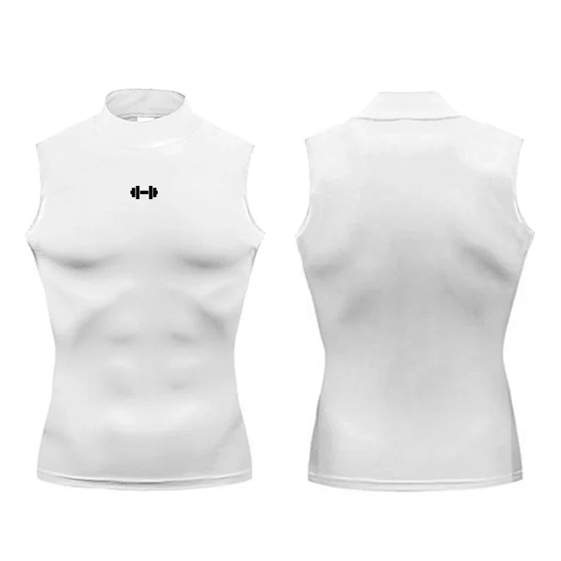 Compression Shirt Men Summer Sportswear Running Vest Elastic Quick Dry Sport Sleeveless Tops Tee Turtleneck Gym Workout Tank Top - FitHealthHavenFitHealthHavenFitHealthHaven14:193Black;5:361385BlackLCompression Shirt Men Summer Sportswear Running Vest Elastic Quick Dry Sport Sleeveless Tops Tee Turtleneck Gym Workout Tank Top