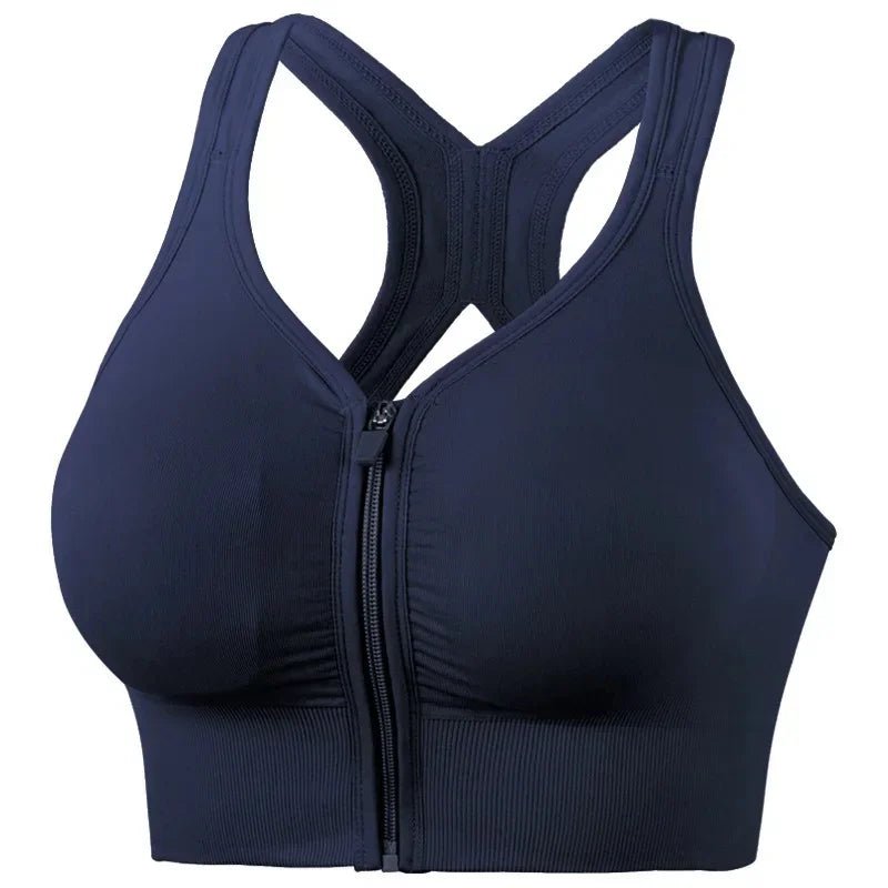 CZGUKE Running Fitness Sports Bra Front Zipper Women's Underwear Shockp roof Top Bra Breathable Seamless Yoga Bra - FitHealthHavenFitHealthHavenFitHealthHaven14:173Deep Blue;5:100014065Deep BlueXLCZGUKE Running Fitness Sports Bra Front Zipper Women's Underwear Shockp roof Top Bra Breathable Seamless Yoga Bra