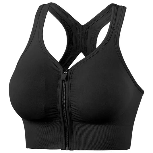 CZGUKE Running Fitness Sports Bra Front Zipper Women's Underwear Shockp roof Top Bra Breathable Seamless Yoga Bra - FitHealthHavenFitHealthHavenFitHealthHaven14:193Black;5:100014065BlackXLCZGUKE Running Fitness Sports Bra Front Zipper Women's Underwear Shockp roof Top Bra Breathable Seamless Yoga Bra