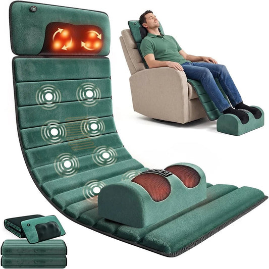 Deep Tissue Full Body Massage Mat, Massager Whole Body Vibration Massage Pad for Back Neck Lumbar Leg, Portable Massage Machine, 10 Vibrating Motors Detachable Massage Pad, Back Pain Relief Muscle Relaxation for Home Office B - FitHealthHavenFitHealthHavenFitHealthHaven14:-2;200007763:201336106;200009209:201898808With FootUS PlugUnited StatesDeep Tissue Full Body Massage Mat, Massager Whole Body Vibration Massage Pad for Back Neck Lumbar Leg, Portable Massage Machine, 10 Vibrating Motors Detacha