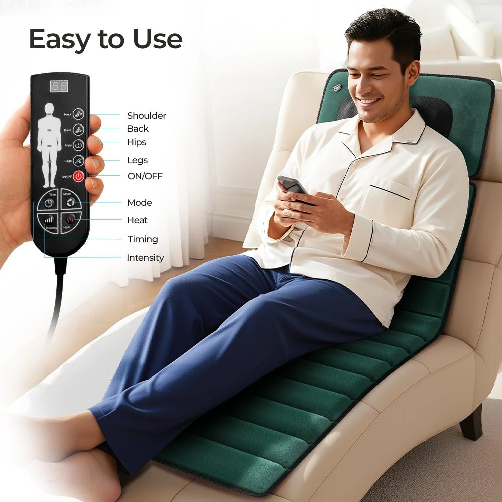 Deep Tissue Full Body Massage Mat, Massager Whole Body Vibration Massage Pad for Back Neck Lumbar Leg, Portable Massage Machine, 10 Vibrating Motors Detachable Massage Pad, Back Pain Relief Muscle Relaxation for Home Office B - FitHealthHavenFitHealthHavenFitHealthHaven14:-2;200007763:201336106;200009209:201898808With FootUS PlugUnited StatesDeep Tissue Full Body Massage Mat, Massager Whole Body Vibration Massage Pad for Back Neck Lumbar Leg, Portable Massage Machine, 10 Vibrating Motors Detacha