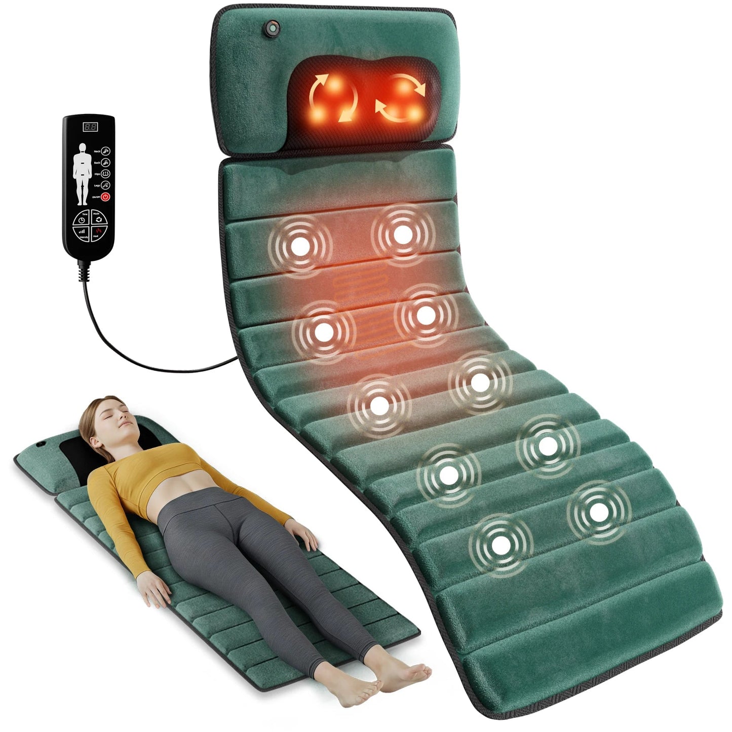 Deep Tissue Full Body Massage Mat, Massager Whole Body Vibration Massage Pad for Back Neck Lumbar Leg, Portable Massage Machine, 10 Vibrating Motors Detachable Massage Pad, Back Pain Relief Muscle Relaxation for Home Office B - FitHealthHavenFitHealthHavenFitHealthHaven14:-3;200007763:201336106;200009209:201898808Without FootUS PlugUnited StatesDeep Tissue Full Body Massage Mat, Massager Whole Body Vibration Massage Pad for Back Neck Lumbar Leg, Portable Massage Machine, 10 Vibrating Motors Deta