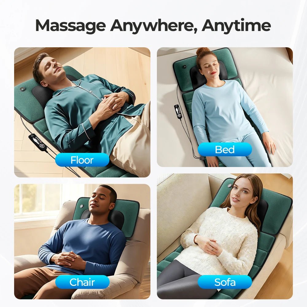 Deep Tissue Full Body Massage Mat, Massager Whole Body Vibration Massage Pad for Back Neck Lumbar Leg, Portable Massage Machine, 10 Vibrating Motors Detachable Massage Pad, Back Pain Relief Muscle Relaxation for Home Office B - FitHealthHavenFitHealthHavenFitHealthHaven14:-2;200007763:201336106;200009209:201898808With FootUS PlugUnited StatesDeep Tissue Full Body Massage Mat, Massager Whole Body Vibration Massage Pad for Back Neck Lumbar Leg, Portable Massage Machine, 10 Vibrating Motors Detacha