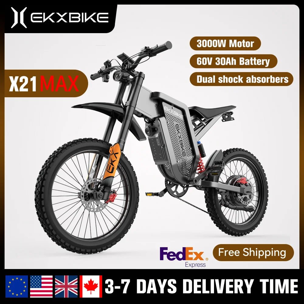 EKX X21 Max Electric Motorcycles 6000W Brushless Gearless Motors 60V30AH Lithium Battery Speed 85Kmh Adult Off Road MTB Ebike - FitHealthHavenFitHealthHavenFitHealthHaven14:29X21 Max;200007763:201336100;235980422:10001042185kmh;5:20001180160V30AHX21 Max60V30AHCHINA|85kmhEKX X21 Max Electric Motorcycles 6000W Brushless Gearless Motors 60V30AH Lithium Battery Speed 85Kmh Adult Off Road MTB Ebike