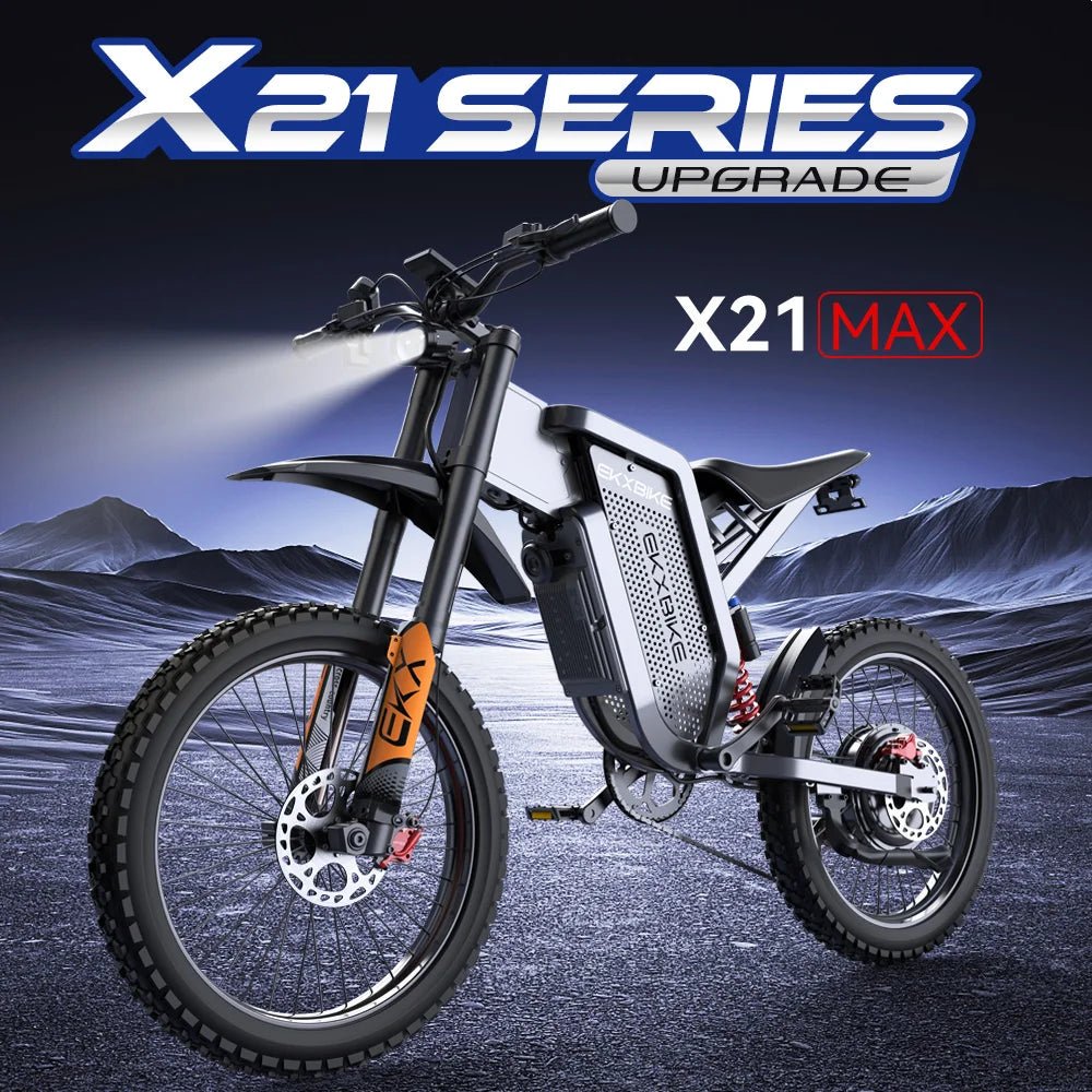 EKX X21 Max Electric Motorcycles 6000W Brushless Gearless Motors 60V30AH Lithium Battery Speed 85Kmh Adult Off Road MTB Ebike - FitHealthHavenFitHealthHavenFitHealthHaven14:29X21 Max;200007763:201336100;235980422:10001042185kmh;5:20001180160V30AHX21 Max60V30AHCHINA|85kmhEKX X21 Max Electric Motorcycles 6000W Brushless Gearless Motors 60V30AH Lithium Battery Speed 85Kmh Adult Off Road MTB Ebike