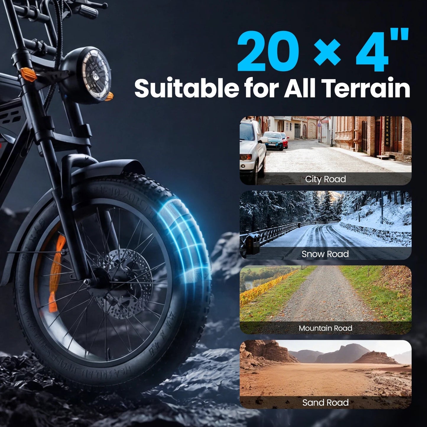 Electric Bike for Adults, 1000W Peak Motor 50 Miles Fat Tire Ebike with 48V 15Ah Removable Battery 20" Fat Tire Electric Bike, Front Suspension and 7-Speed - FitHealthHavenFitHealthHavenFitHealthHaven200007763:201336106United StatesElectric Bike for Adults, 1000W Peak Motor 50 Miles Fat Tire Ebike with 48V 15Ah Removable Battery 20" Fat Tire Electric Bike, Front Suspension and 7-Speed