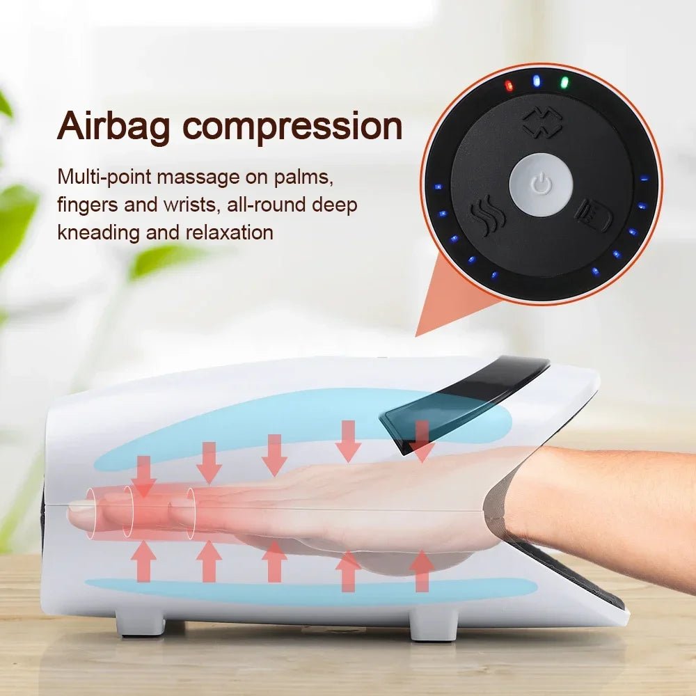 Electric Hand Massager Air Bag 3 Modes Hot Compress Kneading Hand Massage Machine Promote Finger Blood Circulation Relax Hands - FitHealthHavenFitHealthHavenFitHealthHaven14:200002130IvoryElectric Hand Massager Air Bag 3 Modes Hot Compress Kneading Hand Massage Machine Promote Finger Blood Circulation Relax Hands