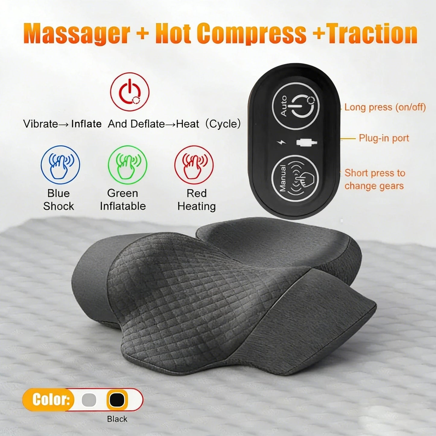 Electric Neck Massager Pillow Cervical Stretcher Heating Vibration Massage Back Traction Orthopedic Sleeping Pillows Support - FitHealthHavenFitHealthHavenFitHealthHaven14:200002130Hot-Traction CHot-Traction CElectric Neck Massager Pillow Cervical Stretcher Heating Vibration Massage Back Traction Orthopedic Sleeping Pillows Support