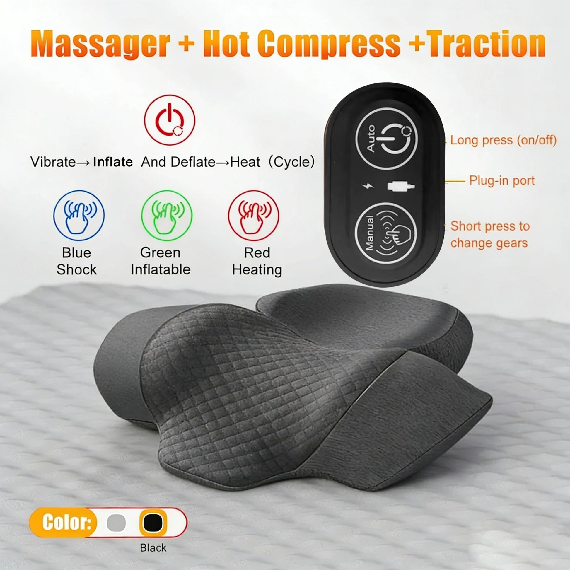 Electric Neck Massager Pillow Cervical Stretcher Heating Vibration Massage Back Traction Orthopedic Sleeping Pillows Support - FitHealthHavenFitHealthHavenFitHealthHaven14:200002130Hot-Traction CHot-Traction CElectric Neck Massager Pillow Cervical Stretcher Heating Vibration Massage Back Traction Orthopedic Sleeping Pillows Support