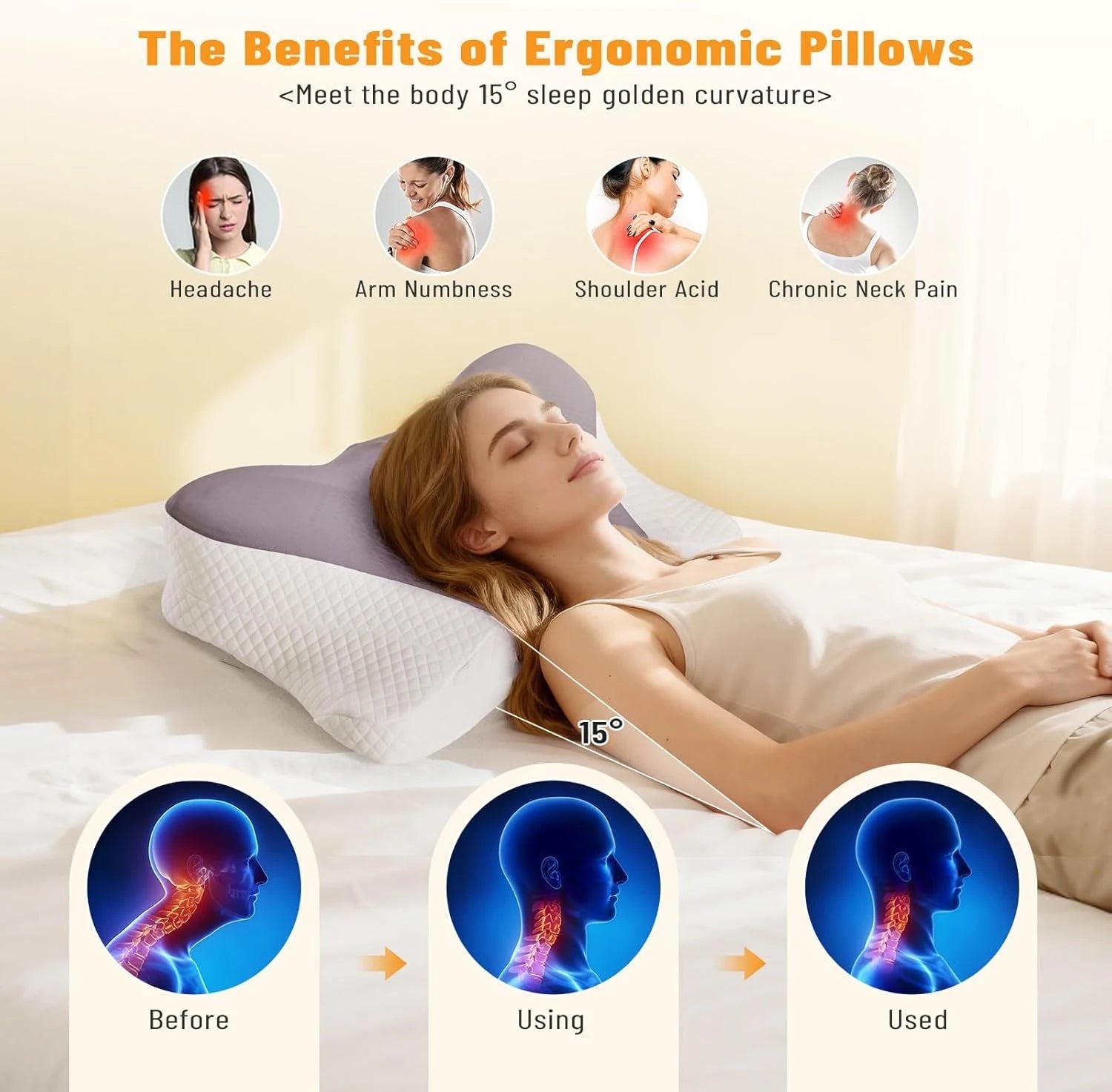 Ergonomic Cervical Pillow Featuring Slow Rebound Support, Breathable Cooling Fabric, And a Machine Washable Cover, Suitable for Side, Back, And Stomach Sleepers, Providing Gentle Cervical Comfort, Making It a Perfect Gift for - FitHealthHavenFitHealthHavenFitHealthHaven14:203008806;200007763:201336106Milky WhiteUnited StatesErgonomic Cervical Pillow Featuring Slow Rebound Support, Breathable Cooling Fabric, And a Machine Washable Cover, Suitable for Side, Back, And Stomach Sleepers, Providing Ge