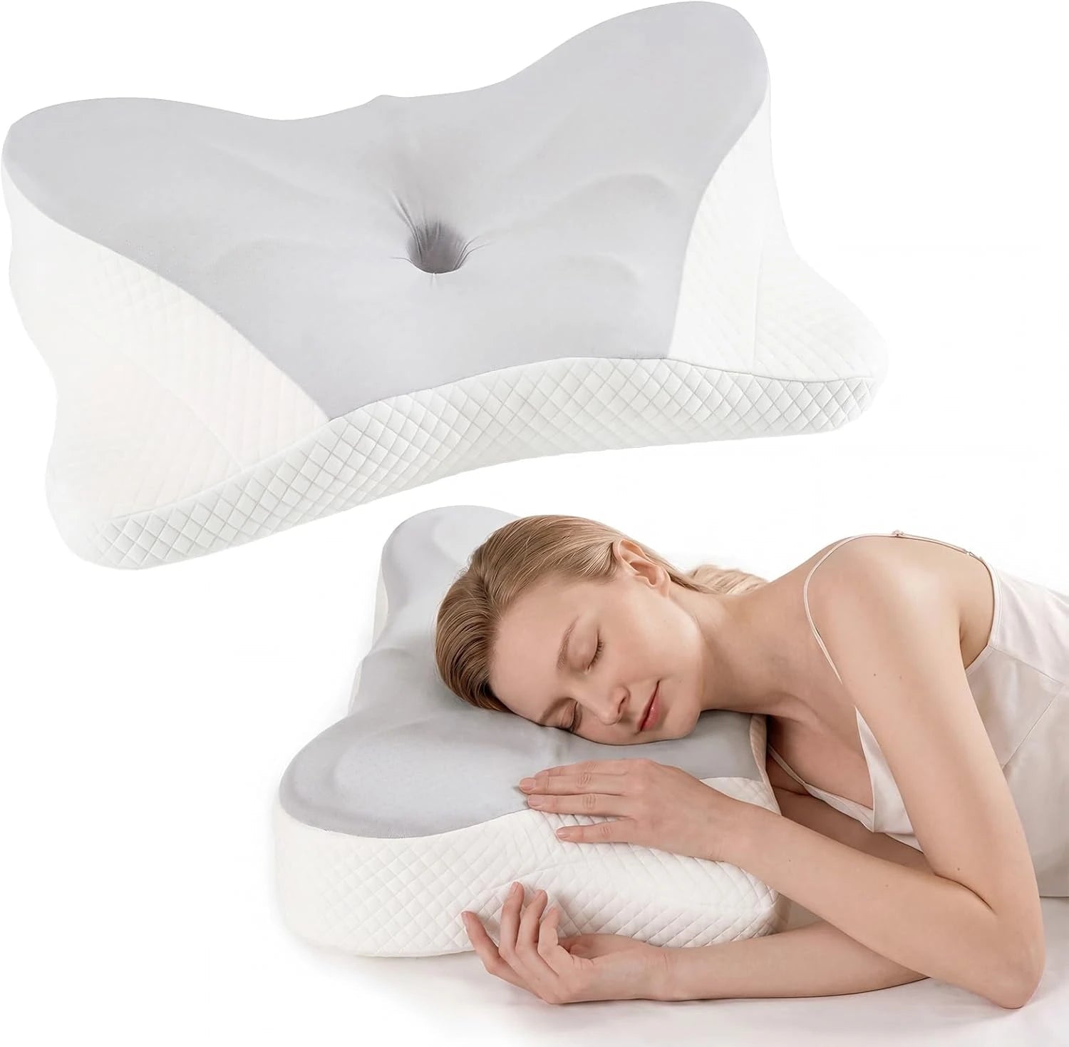 Ergonomic Cervical Pillow Featuring Slow Rebound Support, Breathable Cooling Fabric, And a Machine Washable Cover, Suitable for Side, Back, And Stomach Sleepers, Providing Gentle Cervical Comfort, Making It a Perfect Gift for - FitHealthHavenFitHealthHavenFitHealthHaven14:200006151;200007763:201336106Light GreyUnited StatesErgonomic Cervical Pillow Featuring Slow Rebound Support, Breathable Cooling Fabric, And a Machine Washable Cover, Suitable for Side, Back, And Stomach Sleepers, Providing Gen