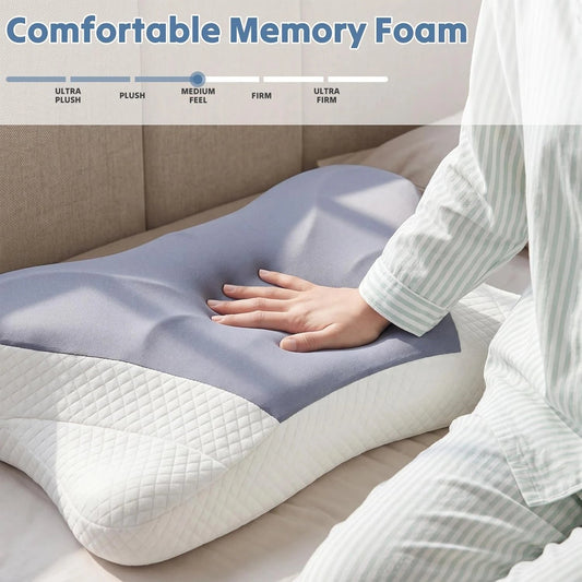 Ergonomic Cervical Pillow Featuring Slow Rebound Support, Breathable Cooling Fabric, And a Machine Washable Cover, Suitable for Side, Back, And Stomach Sleepers, Providing Gentle Cervical Comfort, Making It a Perfect Gift for - FitHealthHavenFitHealthHavenFitHealthHaven14:203008806;200007763:201336106Milky WhiteUnited StatesErgonomic Cervical Pillow Featuring Slow Rebound Support, Breathable Cooling Fabric, And a Machine Washable Cover, Suitable for Side, Back, And Stomach Sleepers, Providing Ge