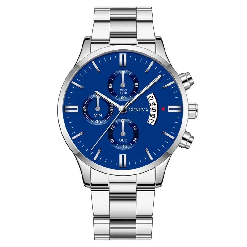 Fashion Mens Watches Luxury Silver Stainless Steel Quartz Wrist Watch Man Business Watch for Men Calendar Clock Reloj Hombre - FitHealthHavenFitHealthHavenFitHealthHaven14:200005100Silver BlueSilver BlueFashion Mens Watches Luxury Silver Stainless Steel Quartz Wrist Watch Man Business Watch for Men Calendar Clock Reloj Hombre