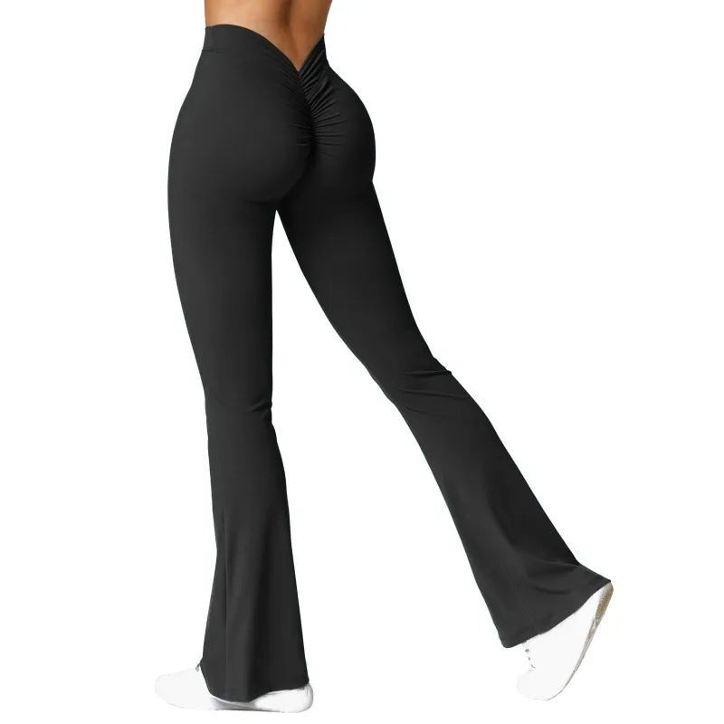 Fashion Micro Horn Leggings Women V-back Waist Sports Pants High Waist Push Up Butt Gym Pants Solid Slim Casual Leggings - FitHealthHavenFitHealthHavenFitHealthHaven14:193;5:4182blackXXLFashion Micro Horn Leggings Women V-back Waist Sports Pants High Waist Push Up Butt Gym Pants Solid Slim Casual Leggings