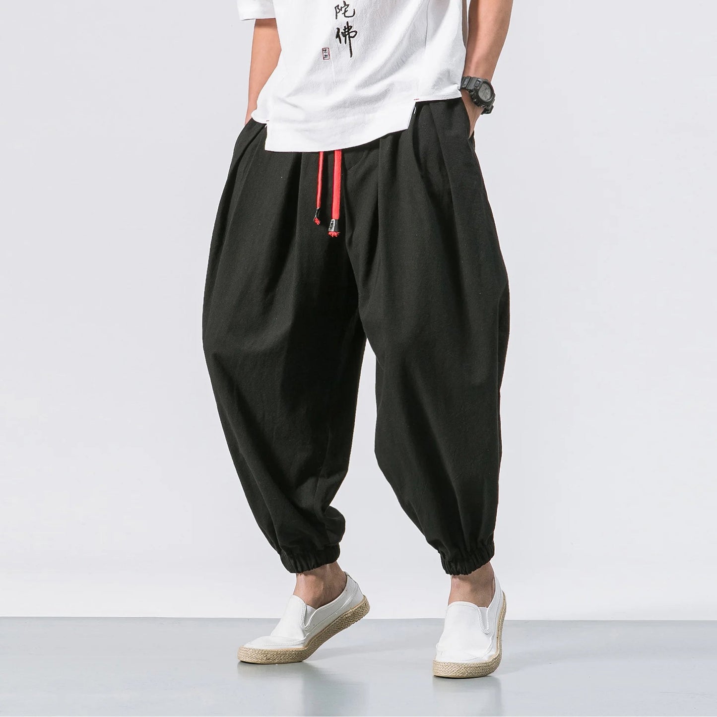 FGKKS Spring Men Loose Harem Pants Chinese Linen Overweight Sweatpants High Quality Casual Brand Oversize Trousers Male - FitHealthHavenFitHealthHavenFitHealthHaven14:193Black;5:4183Asian Size XXXLBlackAsian Size XXXLFGKKS Spring Men Loose Harem Pants Chinese Linen Overweight Sweatpants High Quality Casual Brand Oversize Trousers Male