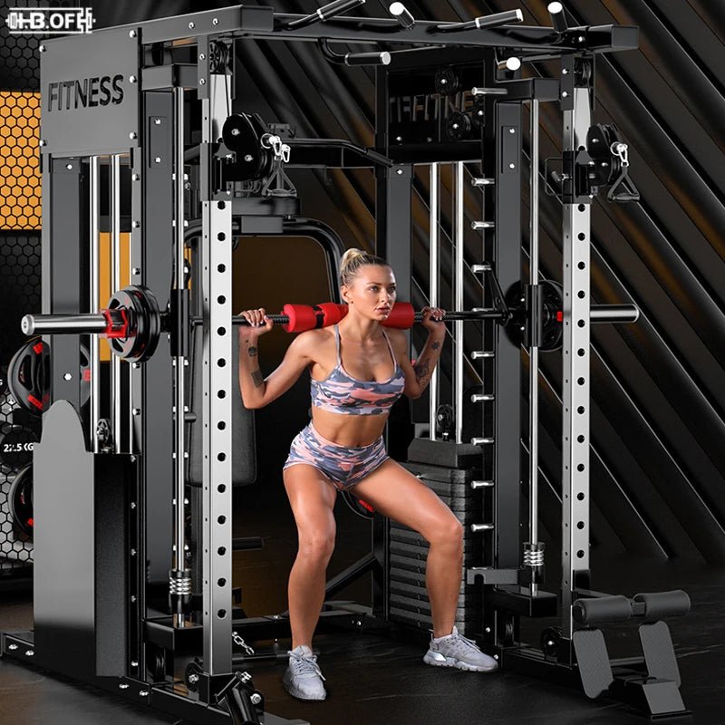 Fitness Center Commercial Smith Machine Comprehensive Multifunctional Fitness Stand strength Training Gantry - FitHealthHavenFitHealthHavenFitHealthHaven14:193blackFitness Center Commercial Smith Machine Comprehensive Multifunctional Fitness Stand strength Training Gantry