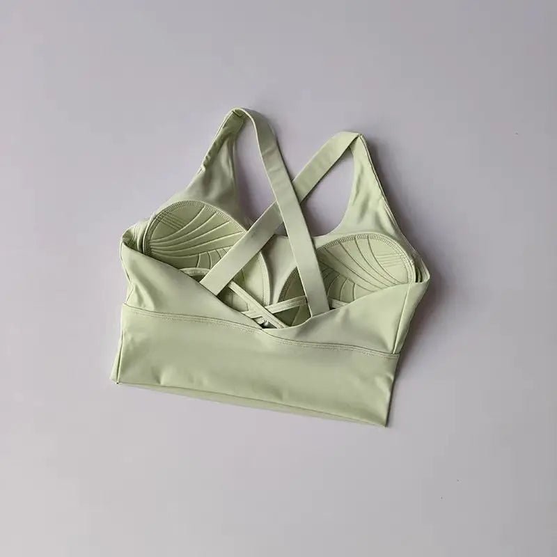 Fixed Pad Sports Bra Underwear High-strength Professional Shockproof Running Bra Gym Push Up Lingerie Yoga Fitness Bra - FitHealthHavenFitHealthHavenFitHealthHaven14:100012855Bean Green;5:100014065Bean Green 1XLFixed Pad Sports Bra Underwear High-strength Professional Shockproof Running Bra Gym Push Up Lingerie Yoga Fitness Bra
