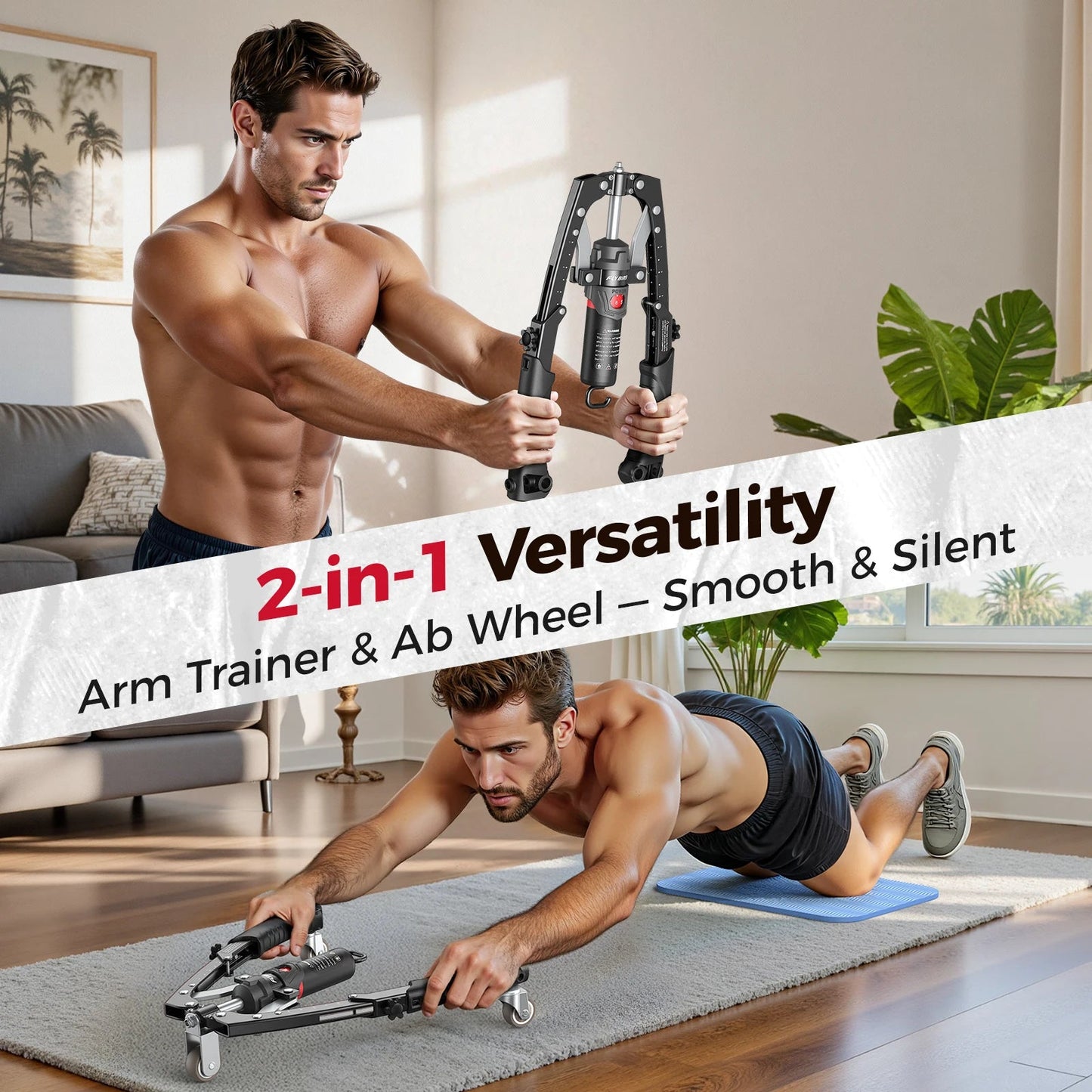 FLYBIRD 3-in-1 Twister Arm Trainer with Ab Roller Wheel, Adjustable 22-440lbs Hydraulic Power Chest, Shoulders, Forearm, Triceps - FitHealthHavenFitHealthHavenFitHealthHaven14:200003699Black;200007763:201336106BlackUnited StatesFLYBIRD 3-in-1 Twister Arm Trainer with Ab Roller Wheel, Adjustable 22-440lbs Hydraulic Power Chest, Shoulders, Forearm, Triceps