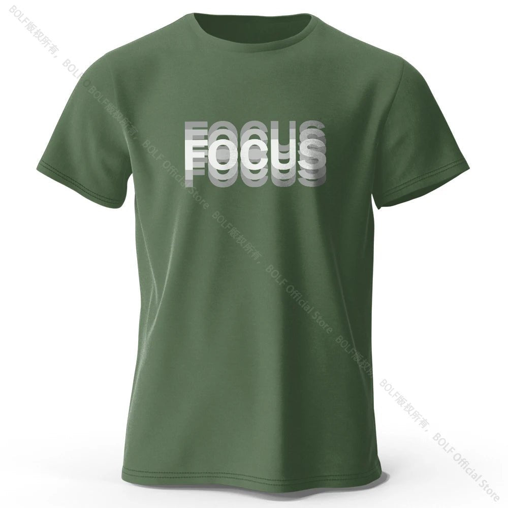 Focus Letter Minimalist Style 100% Cotton T-Shirt, Lightweight Round Neck Short Sleeve Tee, Perfect for Men & Women - FitHealthHavenFitHealthHavenFitHealthHaven14:200004889Army Green;5:4182Army GreenXXLFocus Letter Minimalist Style 100% Cotton T-Shirt, Lightweight Round Neck Short Sleeve Tee, Perfect for Men & Women