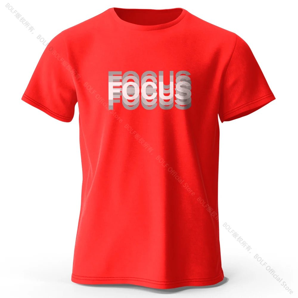 Focus Letter Minimalist Style 100% Cotton T-Shirt, Lightweight Round Neck Short Sleeve Tee, Perfect for Men & Women - FitHealthHavenFitHealthHavenFitHealthHaven14:10Red;5:4182RedXXLFocus Letter Minimalist Style 100% Cotton T-Shirt, Lightweight Round Neck Short Sleeve Tee, Perfect for Men & Women