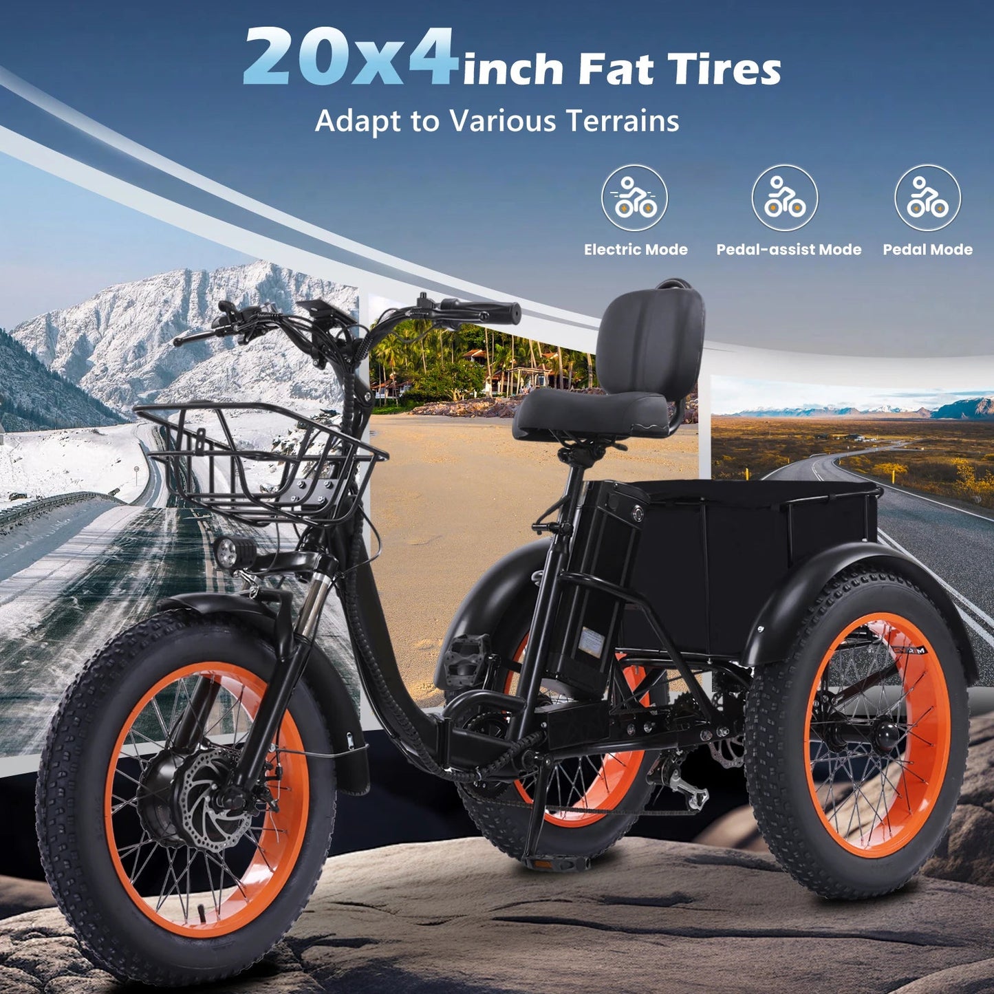 Foldable Electric Tricycle for Seniors | 500W 48V 15Ah Battery 50‑Mile Range | 20"×4" Fat Tires 7‑Speed Shimano 440lbs Cargo for Commuters - FitHealthHavenFitHealthHavenFitHealthHaven14:193;200007763:201336106blackUnited StatesFoldable Electric Tricycle for Seniors | 500W 48V 15Ah Battery 50‑Mile Range | 20"×4" Fat Tires 7‑Speed Shimano 440lbs Cargo for Commuters