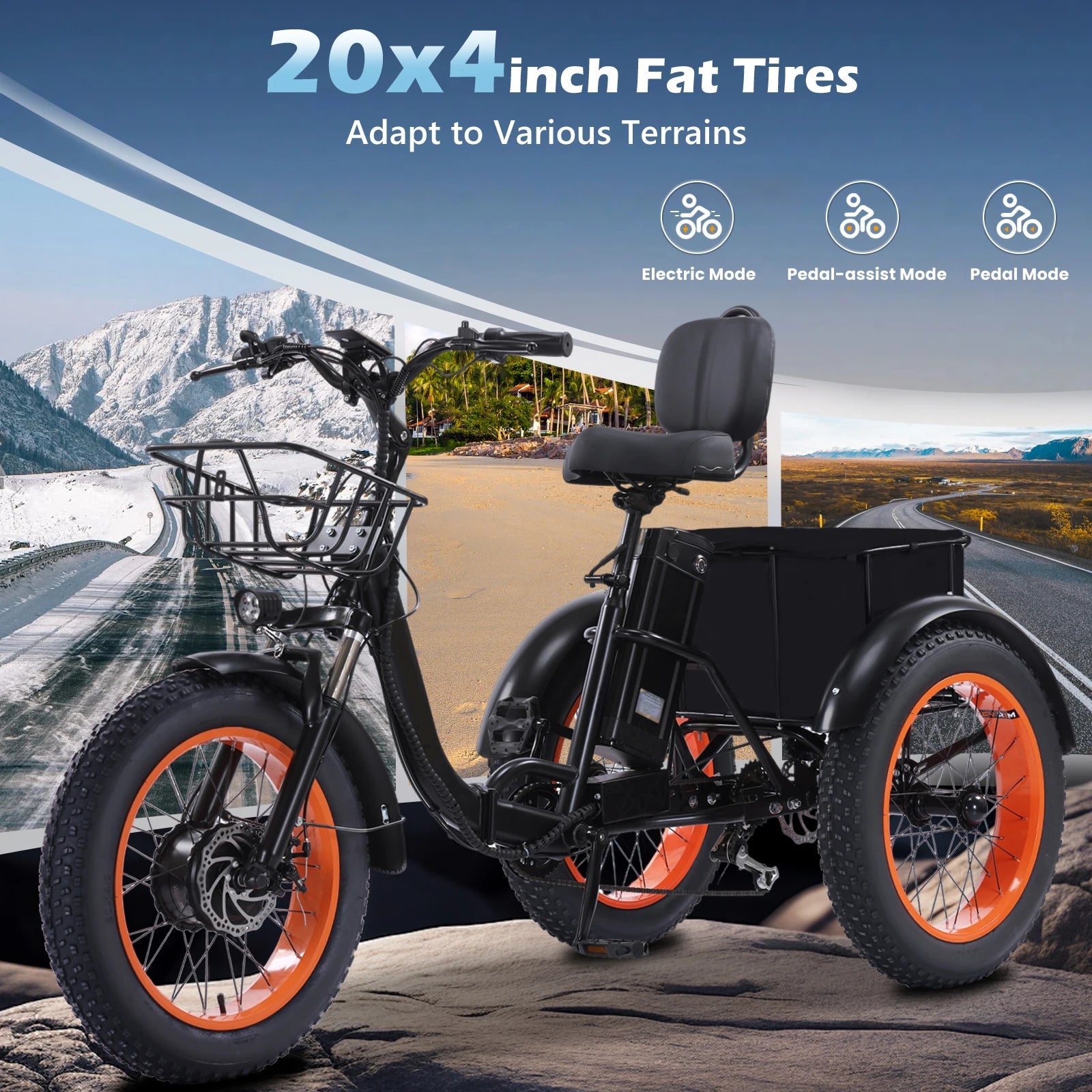 Foldable Electric Tricycle for Seniors | 500W 48V 15Ah Battery 50‑Mile Range | 20"×4" Fat Tires 7‑Speed Shimano 440lbs Cargo for Commuters - FitHealthHavenFitHealthHavenFitHealthHaven14:193;200007763:201336106blackUnited StatesFoldable Electric Tricycle for Seniors | 500W 48V 15Ah Battery 50‑Mile Range | 20"×4" Fat Tires 7‑Speed Shimano 440lbs Cargo for Commuters