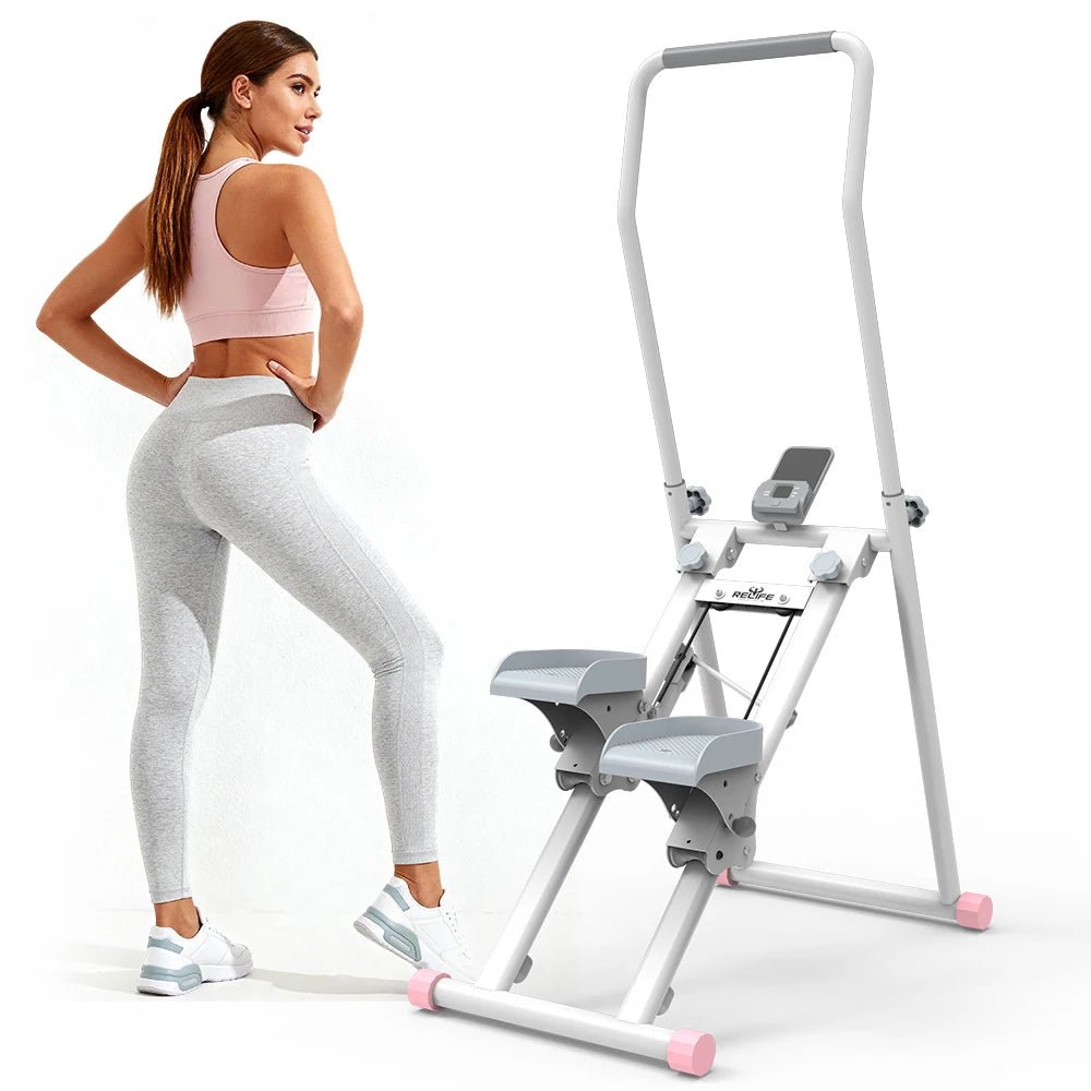 Foldable Stair Stepper for Home Gym, 6-Level Adjustable Handlebar Stair Climber with LCD Monitor, Adjustable Resistance Pedals, - FitHealthHavenFitHealthHavenFitHealthHaven14:193BLACK;200007763:201336106BLACKUnited StatesFoldable Stair Stepper for Home Gym, 6-Level Adjustable Handlebar Stair Climber with LCD Monitor, Adjustable Resistance Pedals,