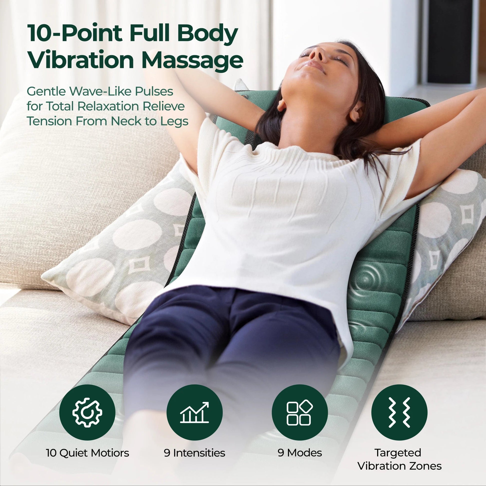 Full Body Massage Mat with Heat, Detachable Massager Pad for Deep Tissue Pain Relief, 10 Vibrating Motors for Relaxation at Home or Office - FitHealthHavenFitHealthHavenFitHealthHaven14:193With Foot Massager;200007763:201336106;400079803:1983473477With Foot MassagerUnited States100V-240V US PlugFull Body Massage Mat with Heat, Detachable Massager Pad for Deep Tissue Pain Relief, 10 Vibrating Motors for Relaxation at Home or Office