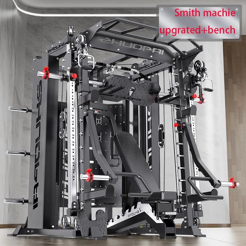 Gantry Rack Fitness Equipment Household Smith Machine Squat Push Rack Multi-Functional Set equipment Comprehensive Trainer - FitHealthHavenFitHealthHavenFitHealthHaven14:691smith pro and benchsmith pro and benchGantry Rack Fitness Equipment Household Smith Machine Squat Push Rack Multi-Functional Set equipment Comprehensive Trainer