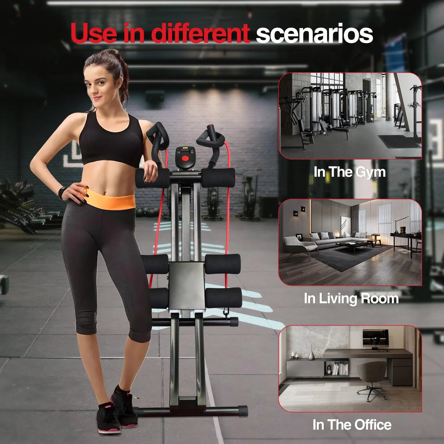 GIKPAL Foldable Ab Machine Ab Workout Equipment for Home Gym,Core & Abdominal Trainer Fitness Equipment Max 440lbs LCD Display - FitHealthHavenFitHealthHavenFitHealthHaven200007763:201336106United StatesGIKPAL Foldable Ab Machine Ab Workout Equipment for Home Gym,Core & Abdominal Trainer Fitness Equipment Max 440lbs LCD Display